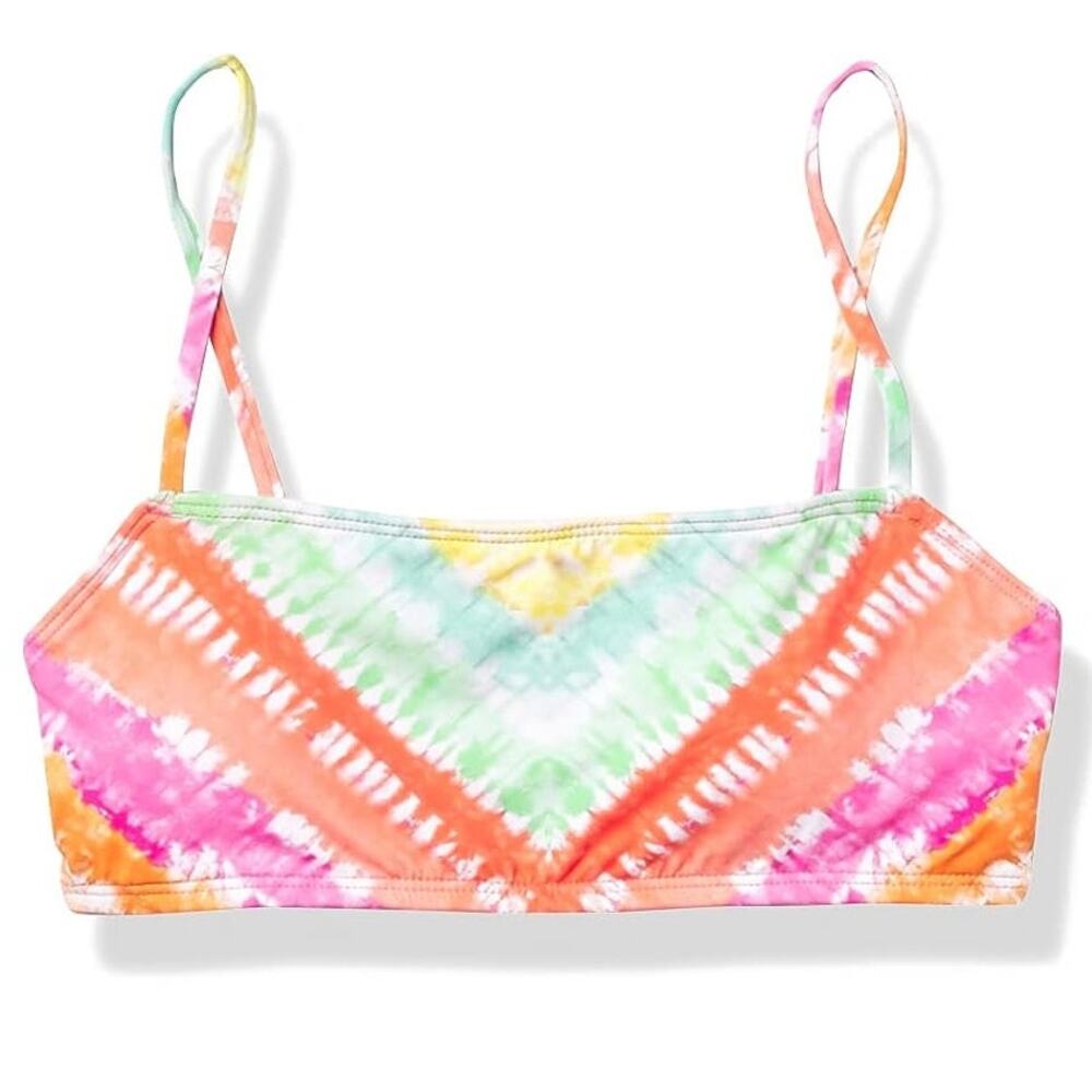 Hobie Girls' Clean Bandeau Bikini Top Coral Multi 14 NEW